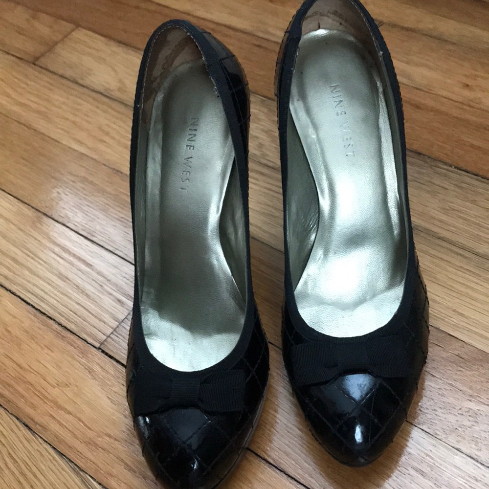 Patten Leather Black Nine West Pumps